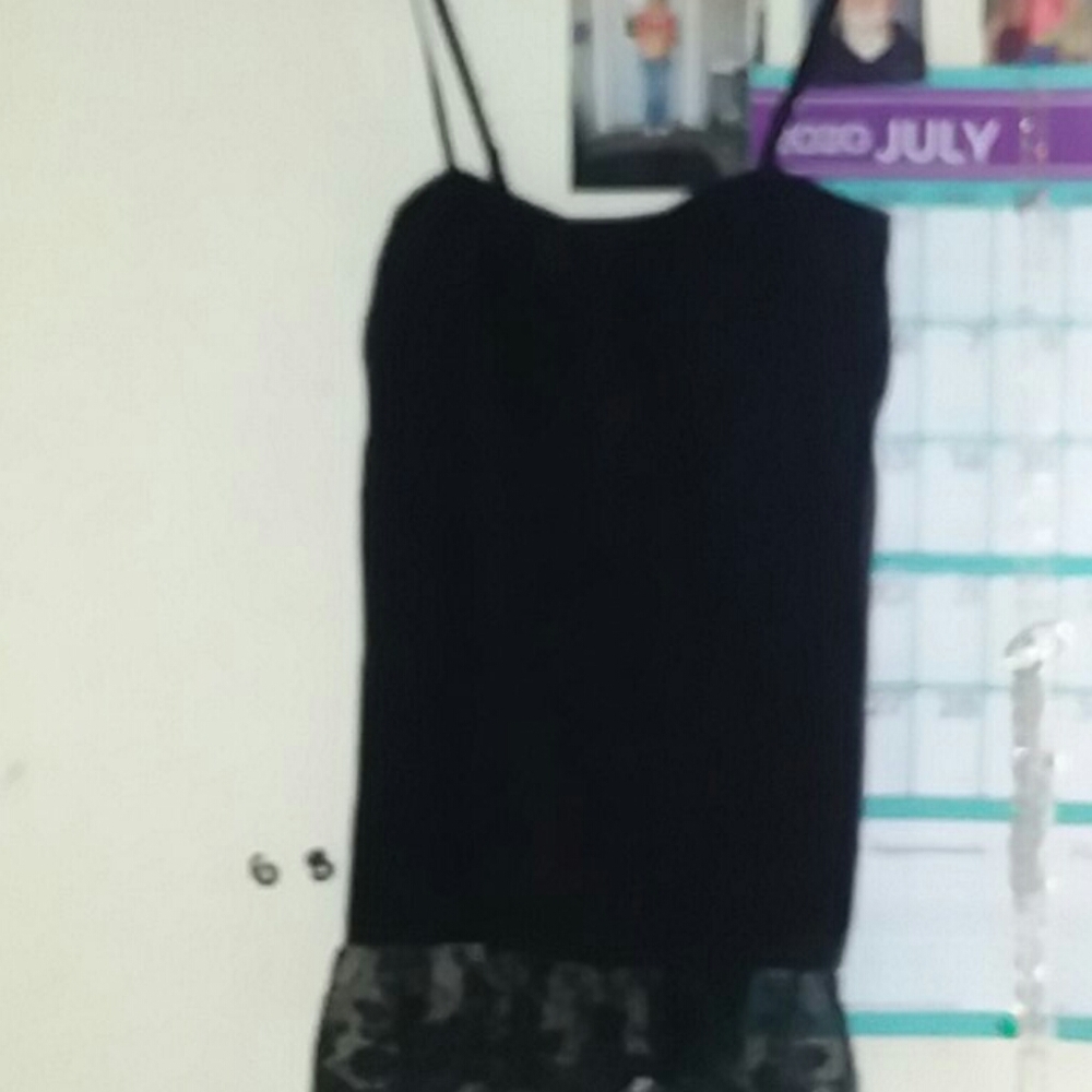 Black cami with lace bottom